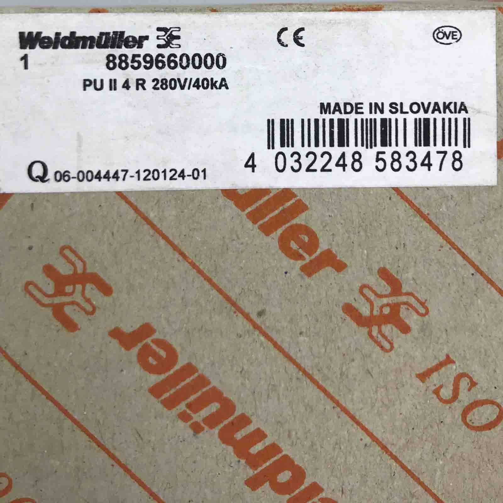 Weidmüller Überspannungsableiter PU II 4 R 280V/40KA 8859660000 OVP-1