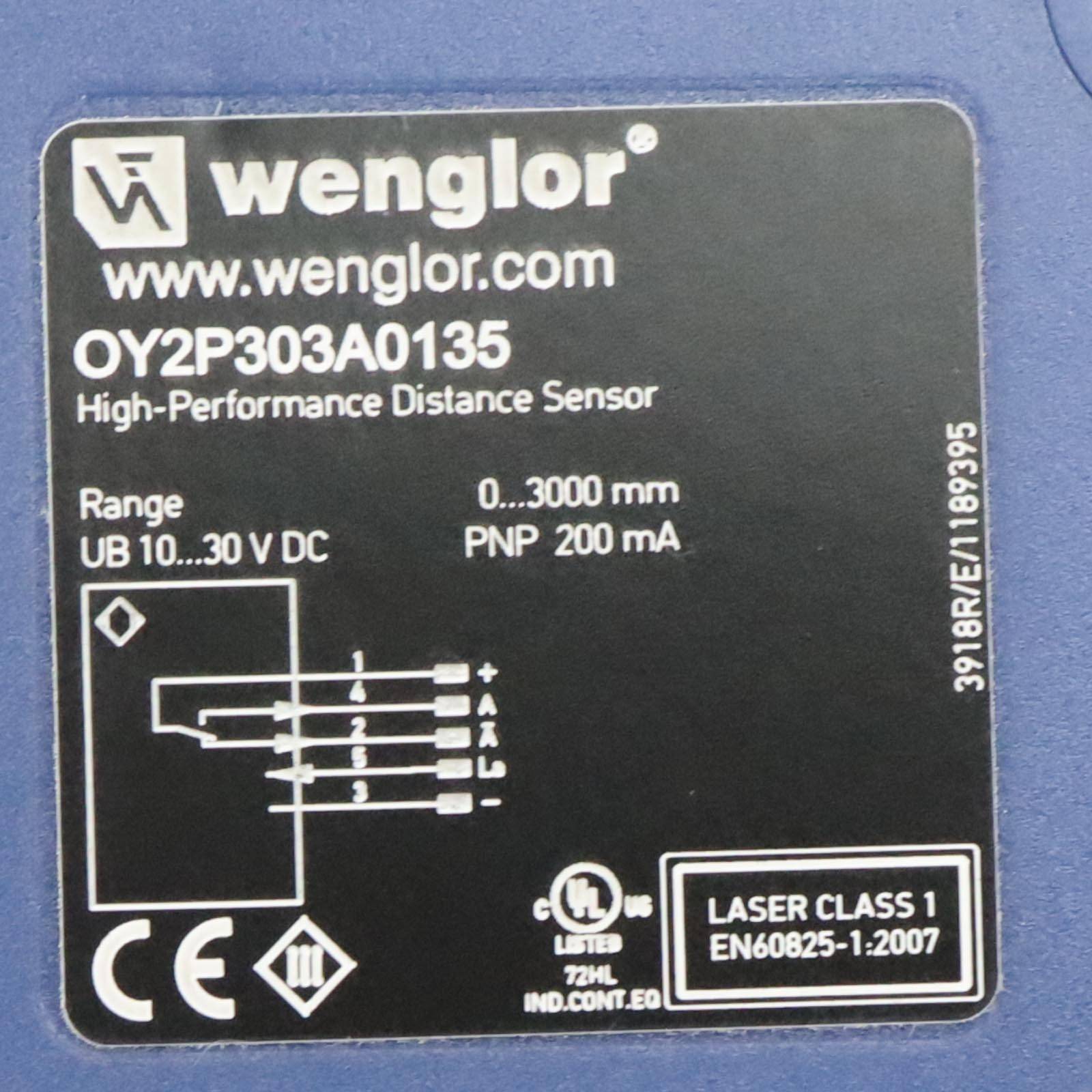Wenglor OY2P303A0135 Laser Distance Sensor Time of Flight-1