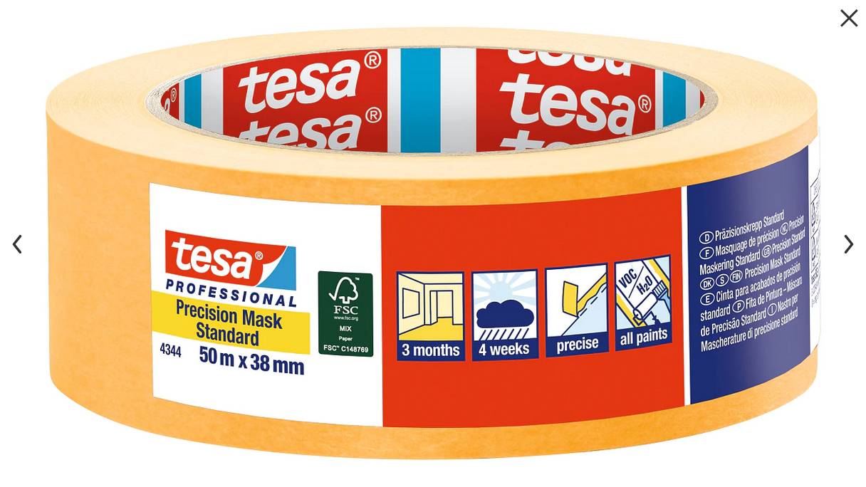 Präzisionskrepp tesa® Professional 4344 04344-00001-01 Farbe orange Rollenbreite 38 mm Rollenlänge 50 m Dicke 0,09 mm-0