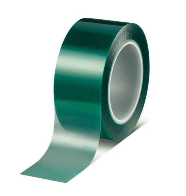 tesa 50620 PET-Abdeckband 200°C, 66m x 50mm, grün-transparent