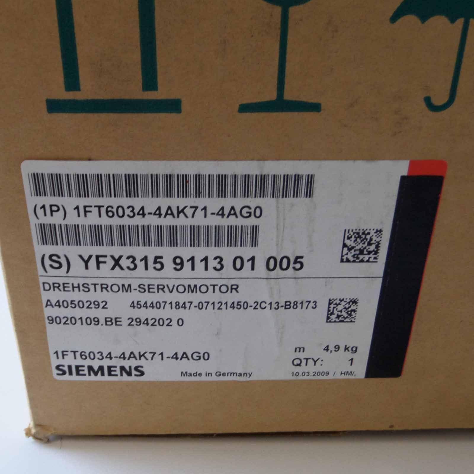 Siemens Synchronservomotor 1FT6034-4AK71-4AG0 OVP-1