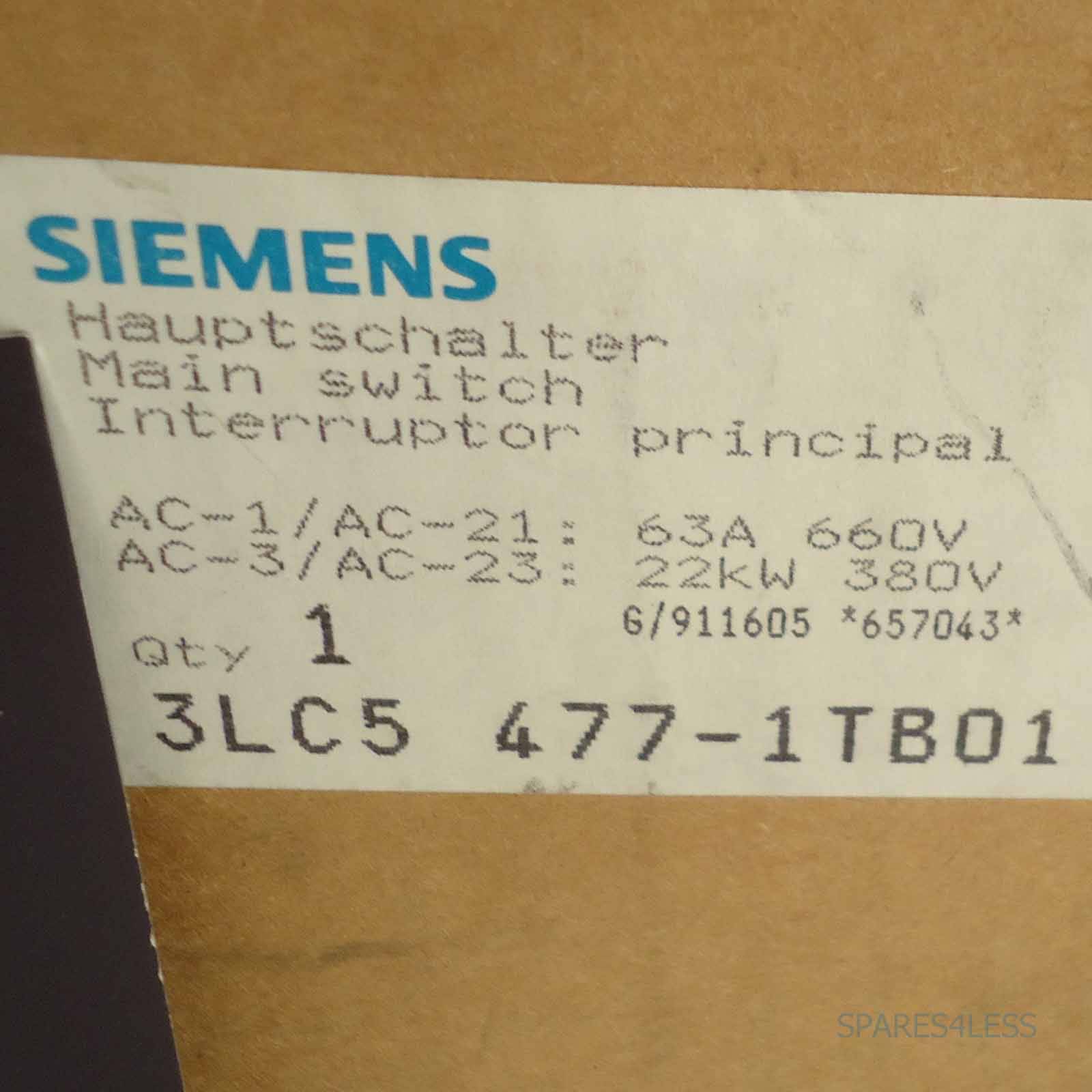 Siemens Hauptschalter 3LC5477-1TB01 22kW OVP-1