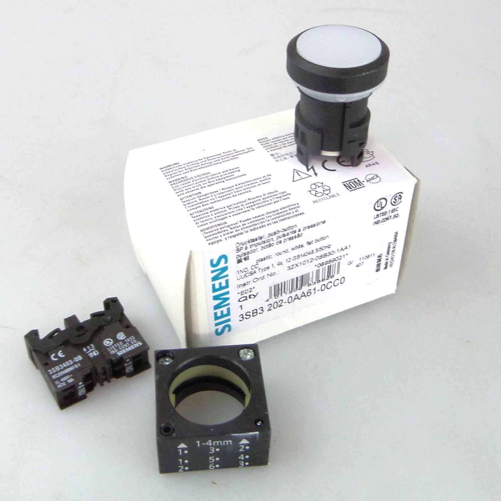 Siemens Drucktaster 3SB3 202-0AA61-0CC0 OVP-0