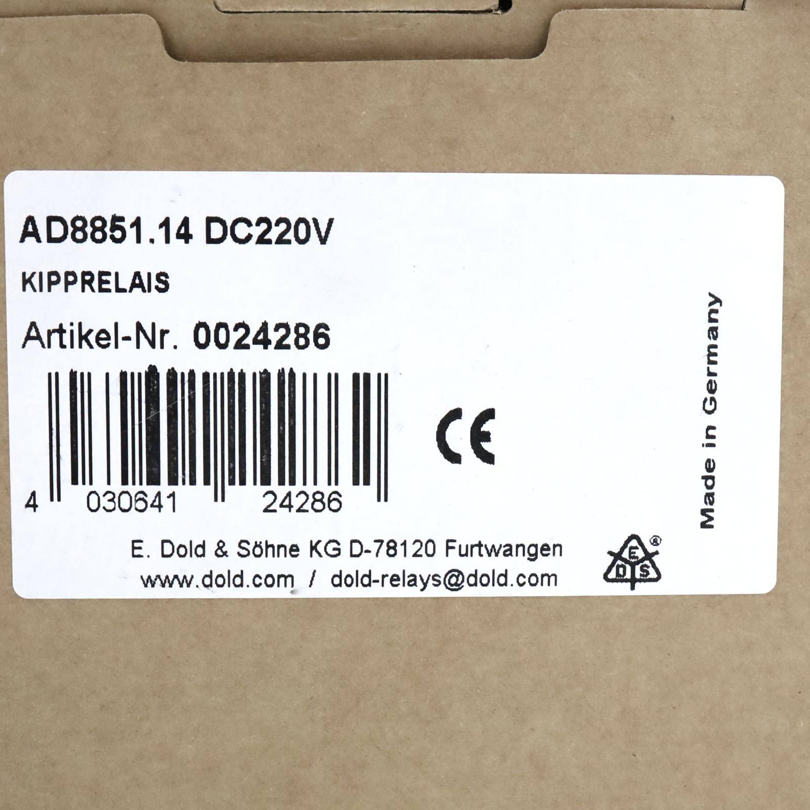 E.Dold & Söhne KG Kipprelais AD8851.14 DC220V 0024286 OVP-1