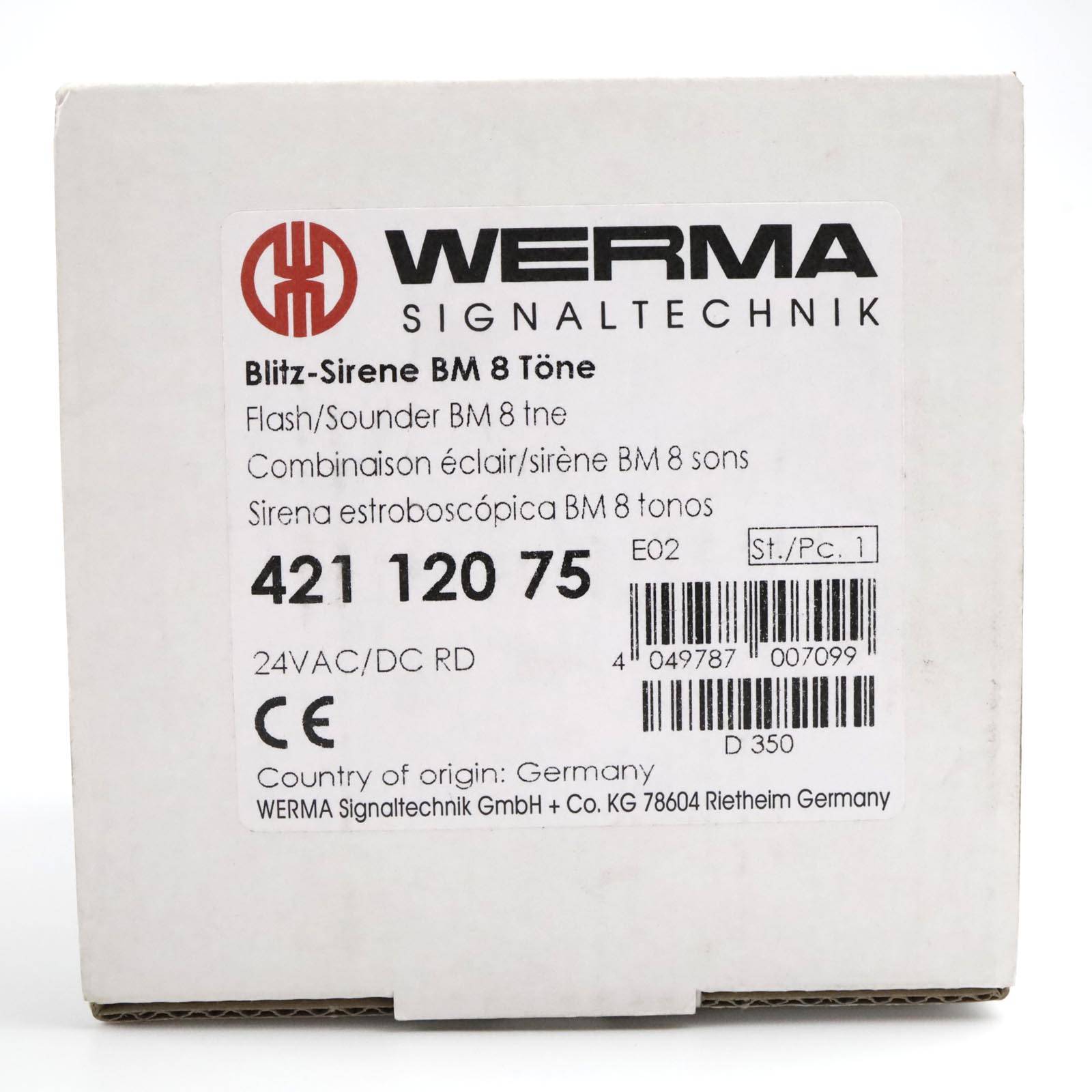 WERMA Blitz-Sirene 42112075 rot OVP-2