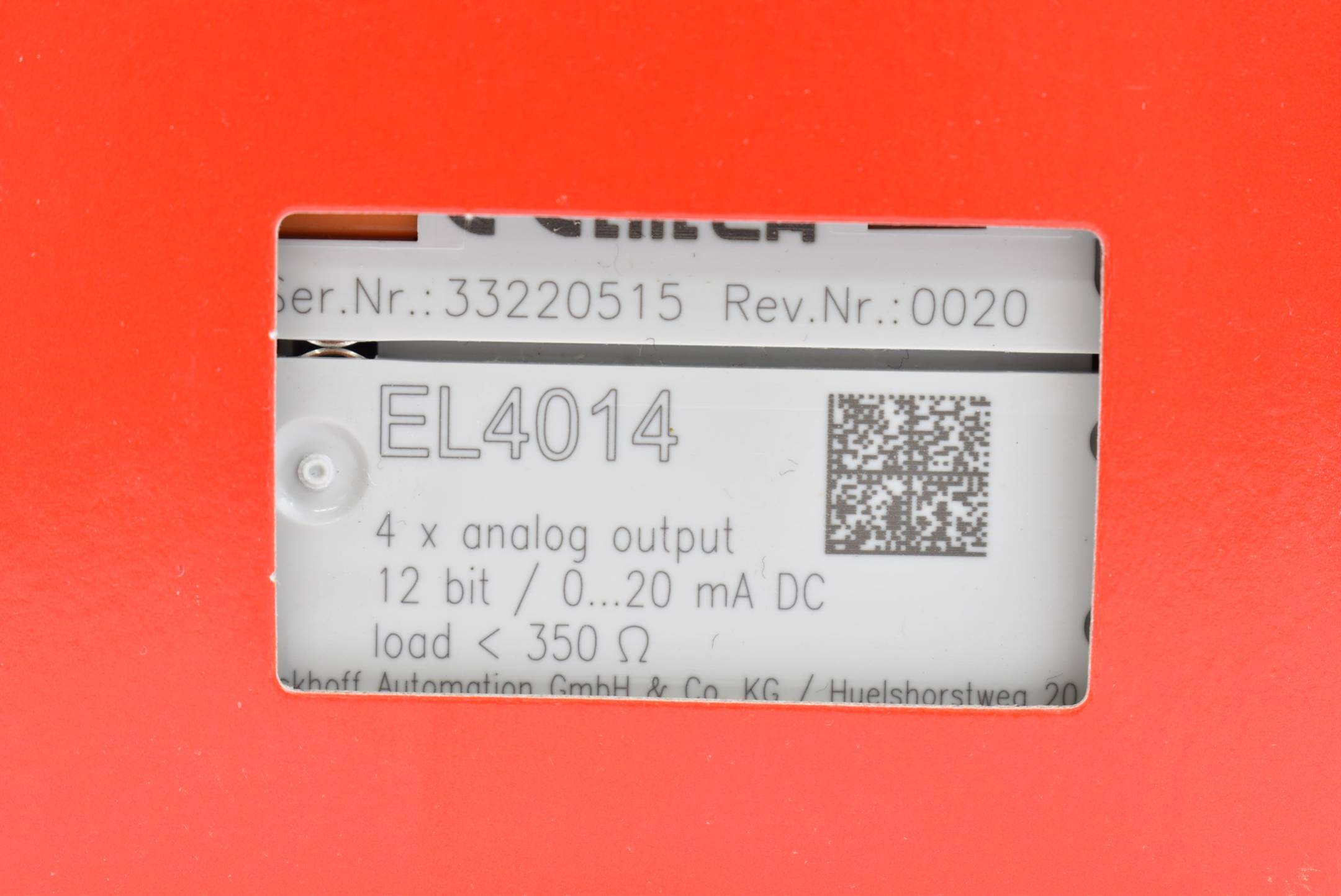 Beckhoff EL4014, EtherCAT-Klemme, 4-Kanal-Analog-Ausgang, Strom, 0…20 mA, 12 Bit-2