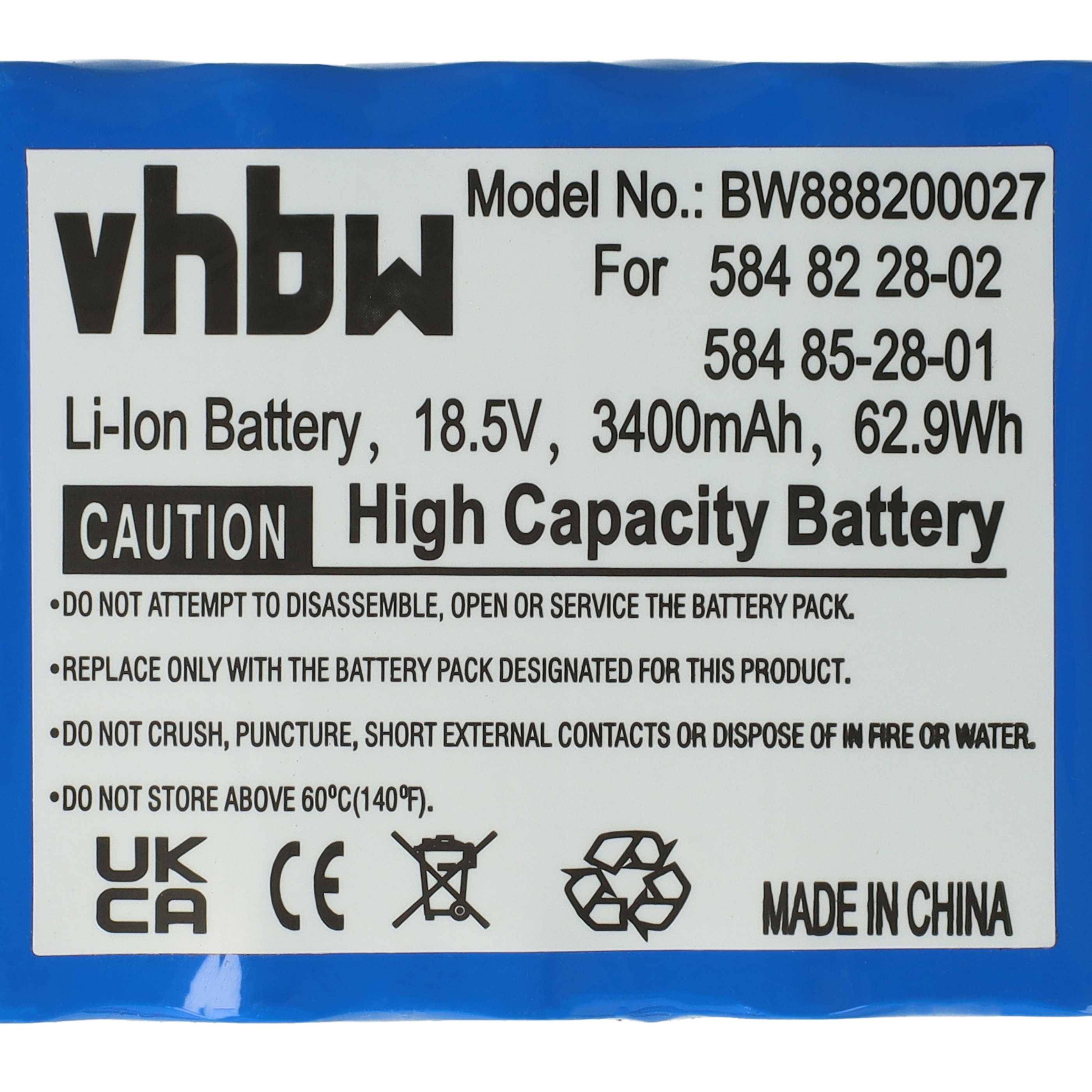 vhbw 1x Netzteil, 1x 3400 mAh Akku, 1x 10 m Niederspannungskabel kompatibel mit McCulloch ROB S800 (2020) Rasenmäher-3