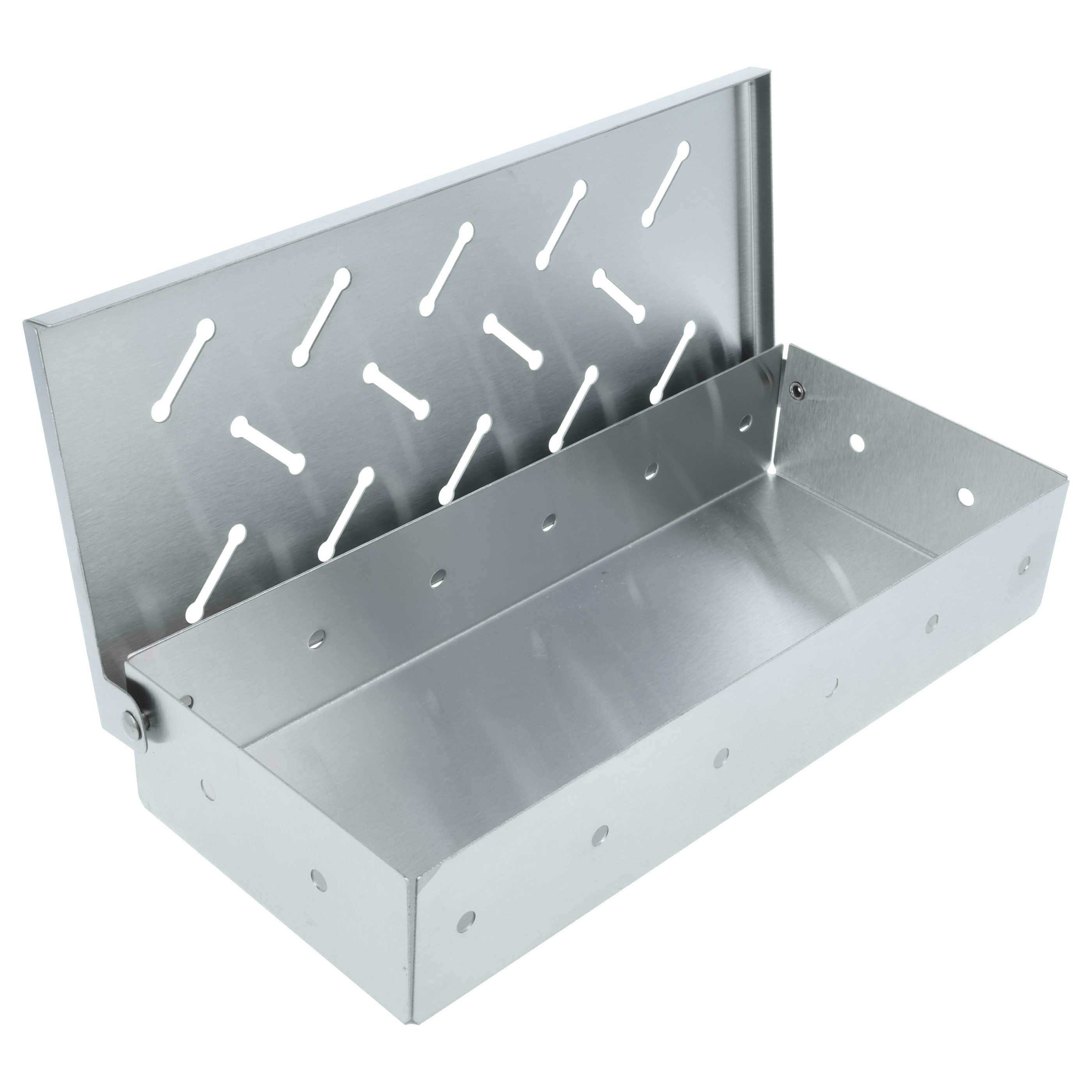 vhbw Räucherbox für Gasgrills | Grills - Edelstahl flaches Design 22,8 x 9,7 x 4,4 cm-0