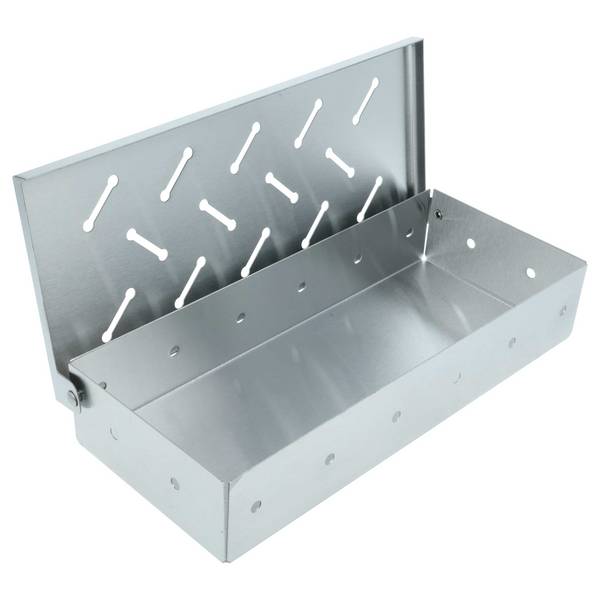 vhbw Räucherbox für Gasgrills | Grills - Edelstahl flaches Design 22,8 x 9,7 x 4,4 cm