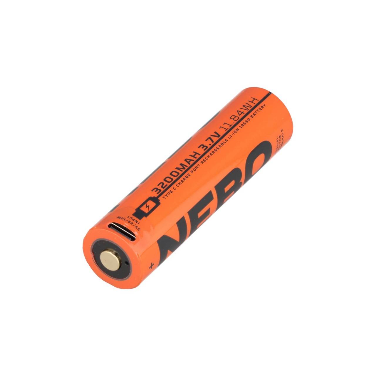 Nebo Akku 18650, 3,7 Volt 3200mAh, nur für SLYDE KING 2K und BIG LARRY PRO , mit USB-C Ladeanschluss, 71,9 x 18mm-3