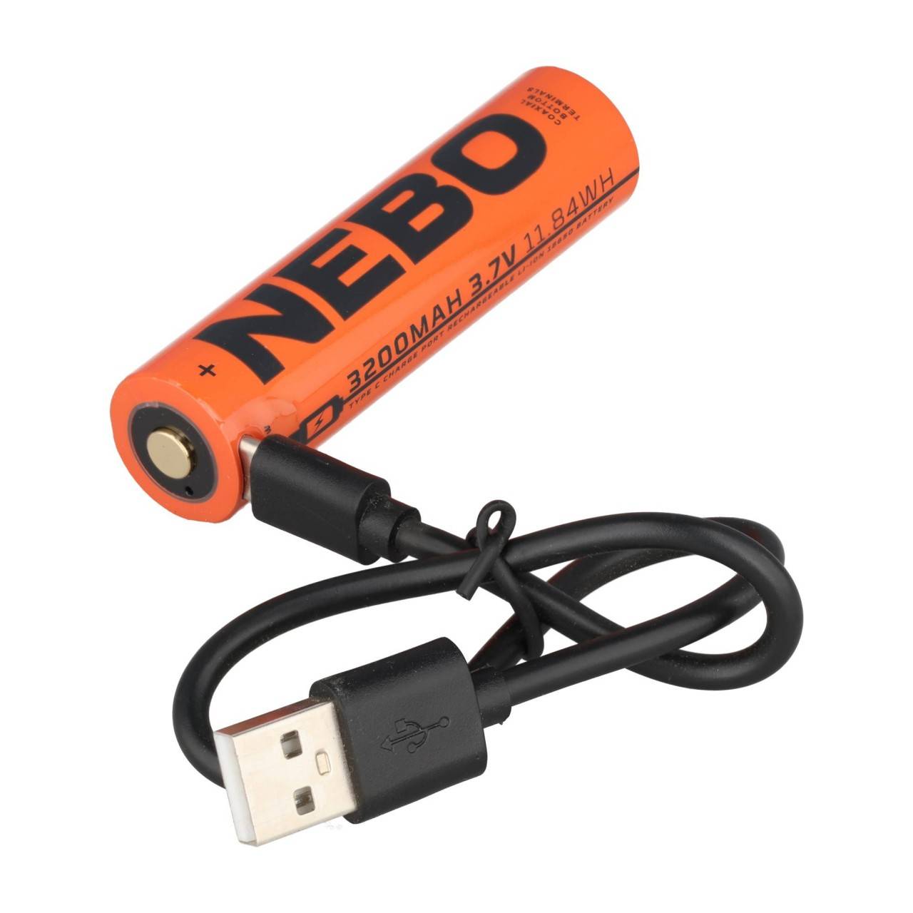 Nebo Akku 18650, 3,7 Volt 3200mAh, nur für SLYDE KING 2K und BIG LARRY PRO , mit USB-C Ladeanschluss, 71,9 x 18mm-4