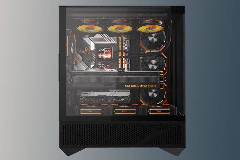 Darkflash DY460 Computergehäuse (schwarz) + 4 ARGB-Lüfter-2