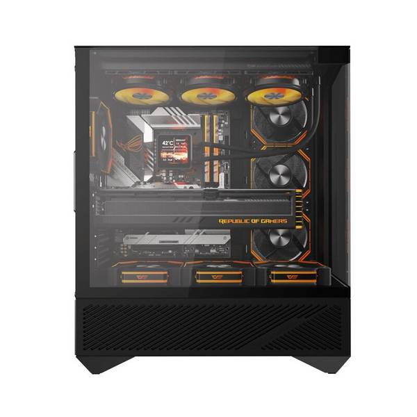 Darkflash DY460 Computergehäuse (schwarz) + 4 ARGB-Lüfter