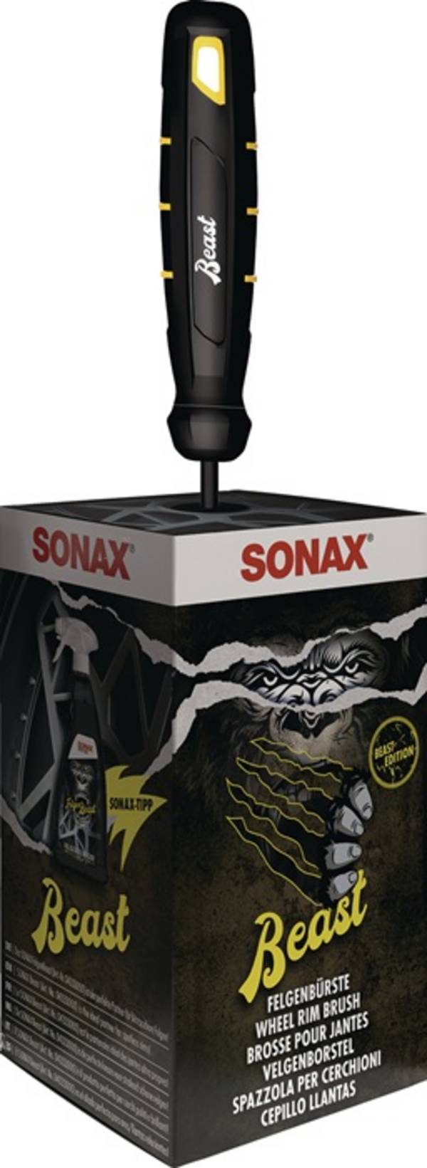 Felgenbürste Beast Edition schwarz/gelb SONAX