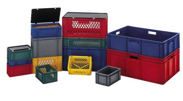 Eurobox - Eurokasten - Volumen 2,7 l - Boden und Wände geschlossen - 75 x 200 x 300 mm (HxBxT) - VE 8 Stk. - GRAU (Beis