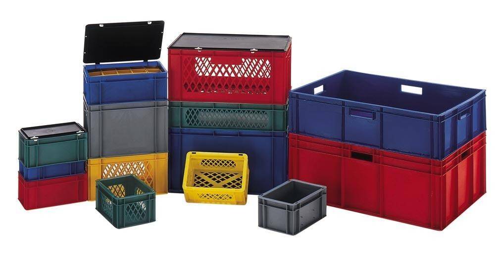 Eurobox - Eurokasten - Volumen 2,7 l - Boden und Wände geschlossen - 75 x 200 x 300 mm (HxBxT) - VE 8 Stk. - GRAU (Beis-0