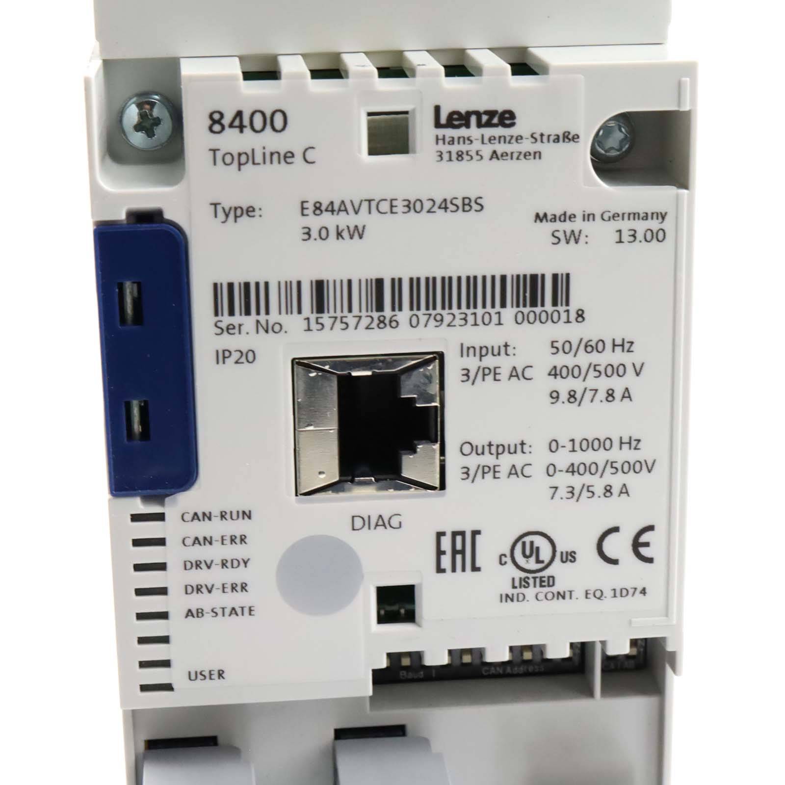 Lenze Inverter Drive 8400 E84AVTCE3024SBS 15757286 OVP-2