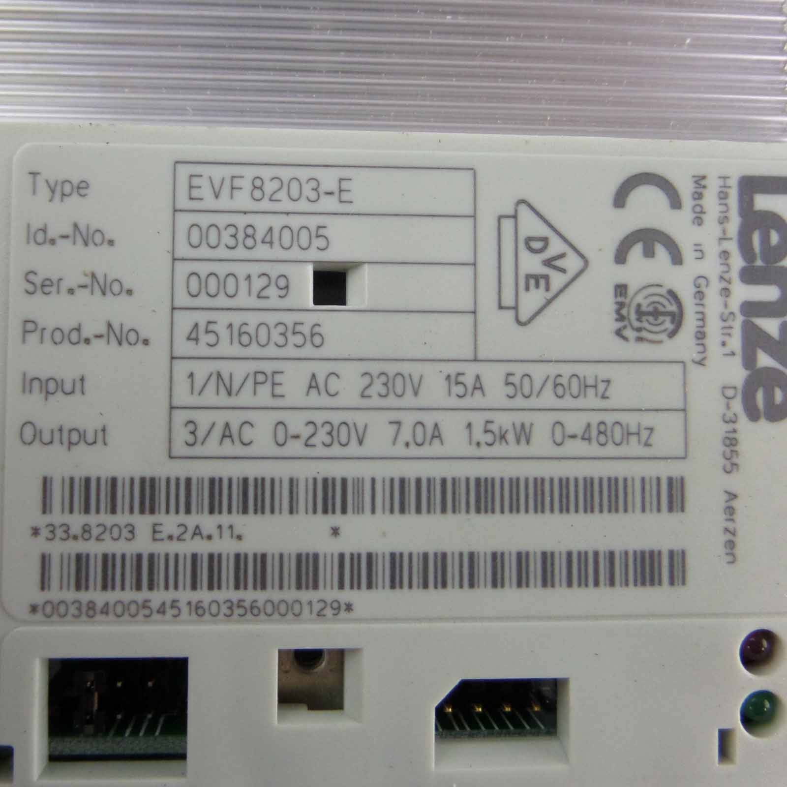 Lenze Frequenzumrichter EVF8203-E ID 00384005 1,5kW OVP-1