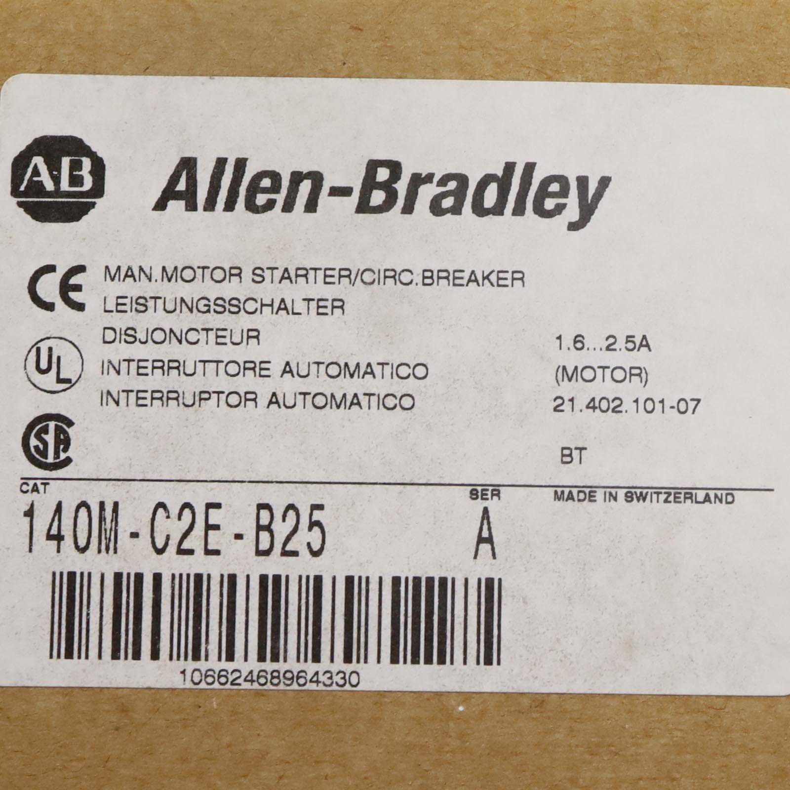 Allen Bradley Motorschutzschalter 140M-C2E-B25 OVP-3