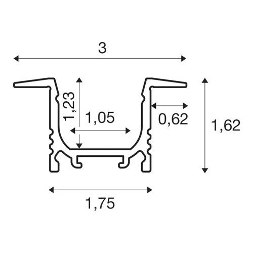 SLV LED-Einbauprofil 2m 1000459-1