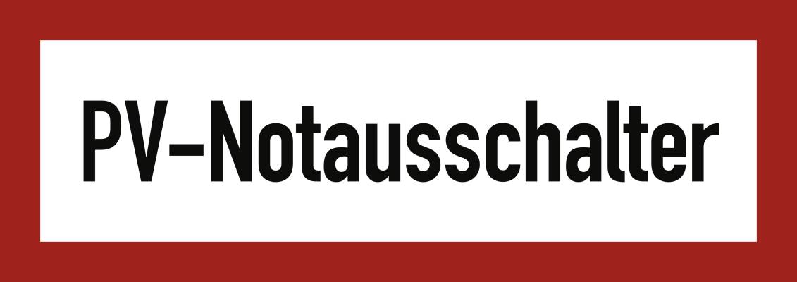 Schild PV-Notausschalter, Alu, 297x105 mm-0