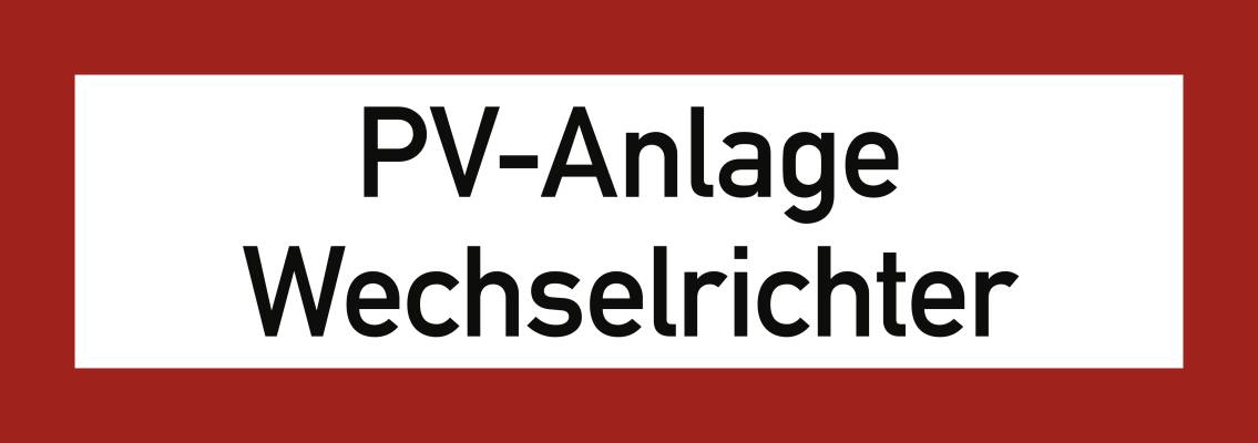 Aufkleber PV-Anlage Wechselrichter, Folie, 297x105 mm-0