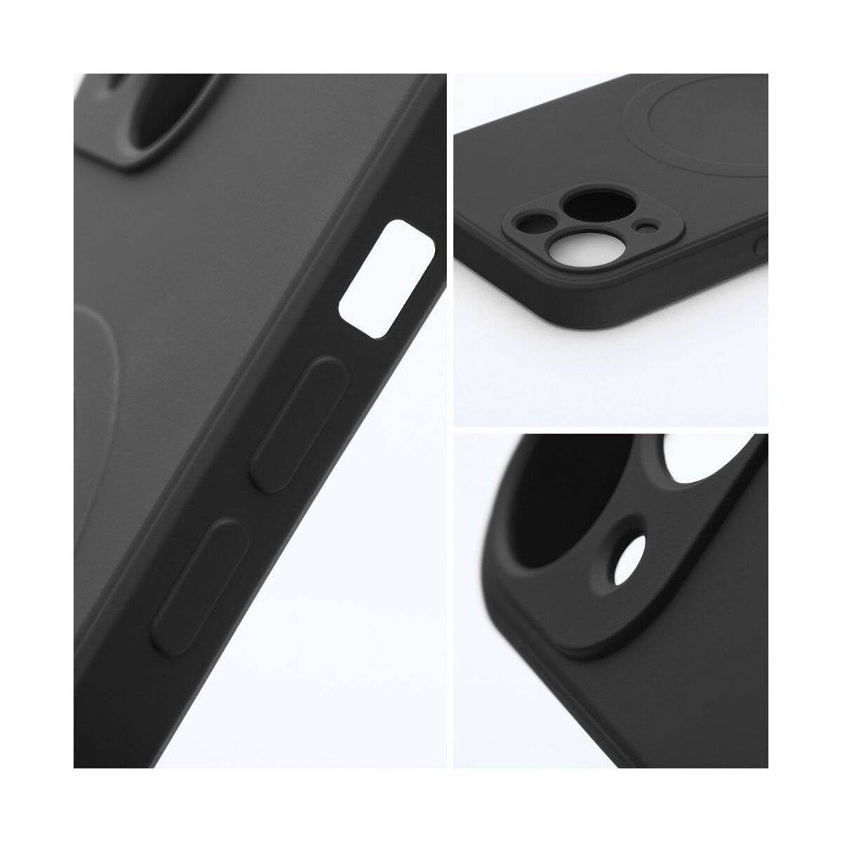 Silicone Mag Cover Magnet Hülle Schwarz Kompatibel mit Apple iPhone 17 Pro Max-0