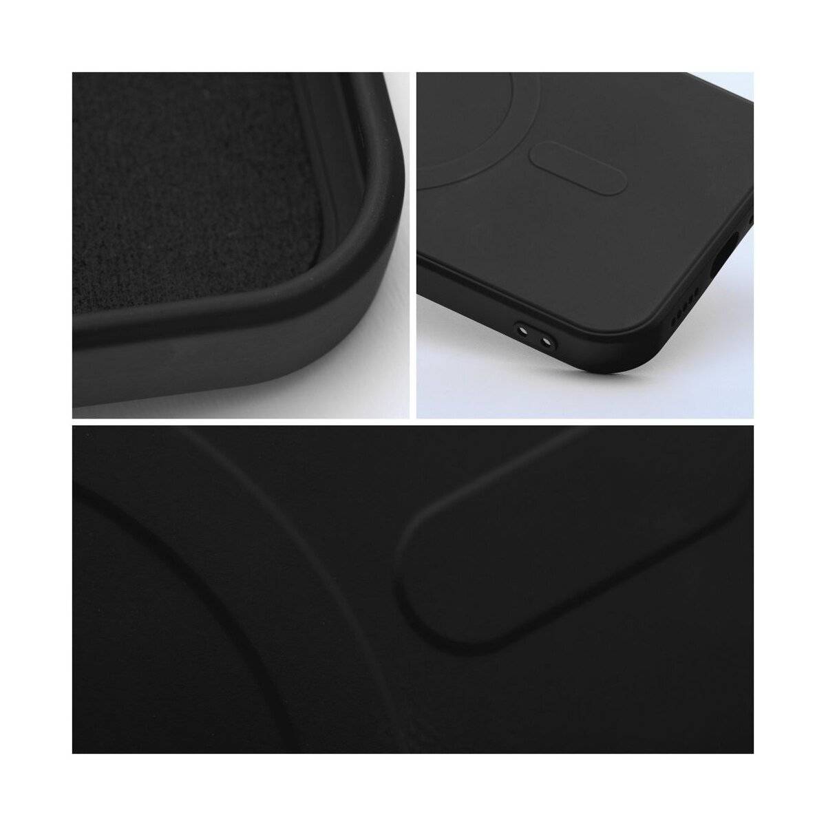 Silicone Mag Cover Magnet Hülle Schwarz Kompatibel mit Apple iPhone 17 Pro Max-1