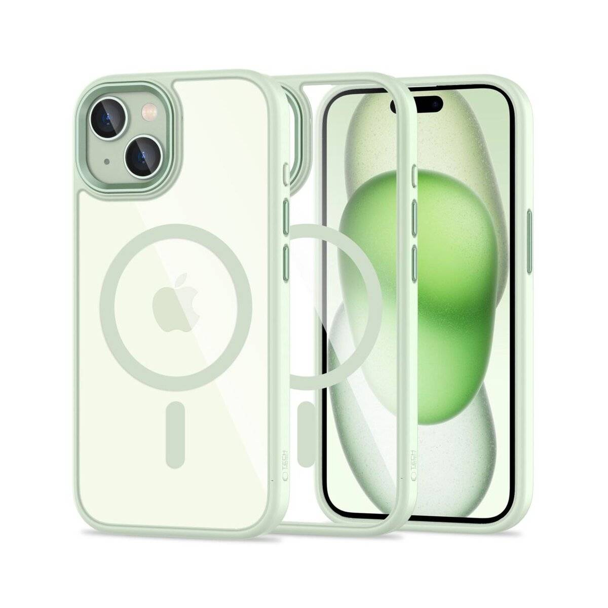 TechProtect MagMat magnetisch Hülle Kompatibel mit iPhone 15 transparent grün-0