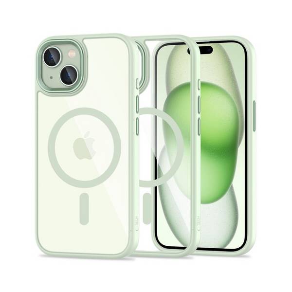 TechProtect MagMat magnetisch Hülle Kompatibel mit iPhone 15 transparent grün
