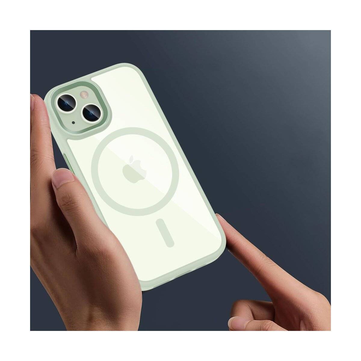 TechProtect MagMat magnetisch Hülle Kompatibel mit iPhone 15 transparent grün-1