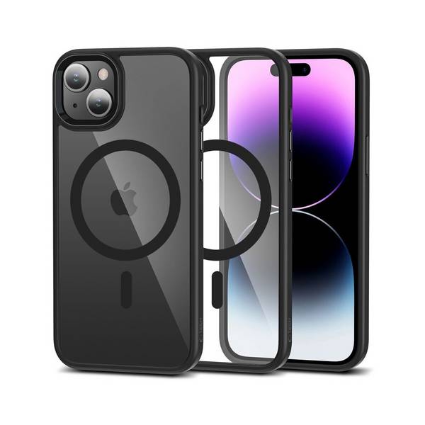 TechProtect MagMat magnetisch Hülle Kompatibel mit iPhone 15 transparent und schwarz