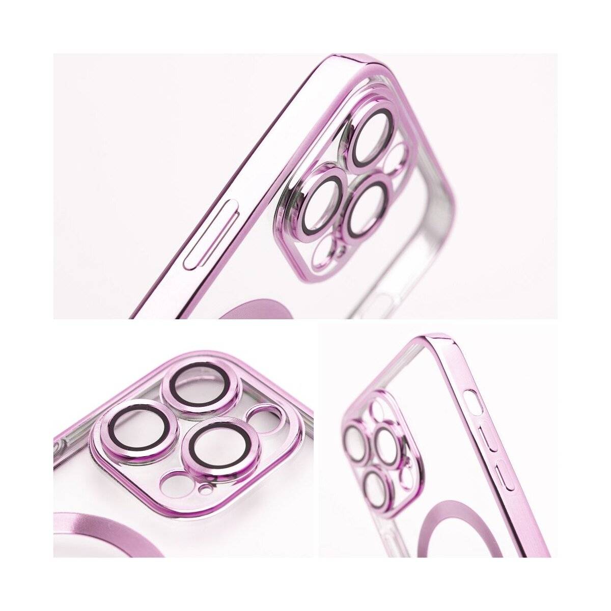 Electro Mag Cover Handyhülle Modern Teiltransparent Rosagold mit Magnetring Kompatibel mit Apple iPhone 17 Pro-2