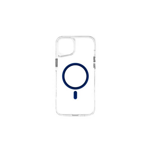 Anti-Shock Handyhülle mit Magnetfunktion Kompatibel mit iPhone 15 Plus Transparent- Blau