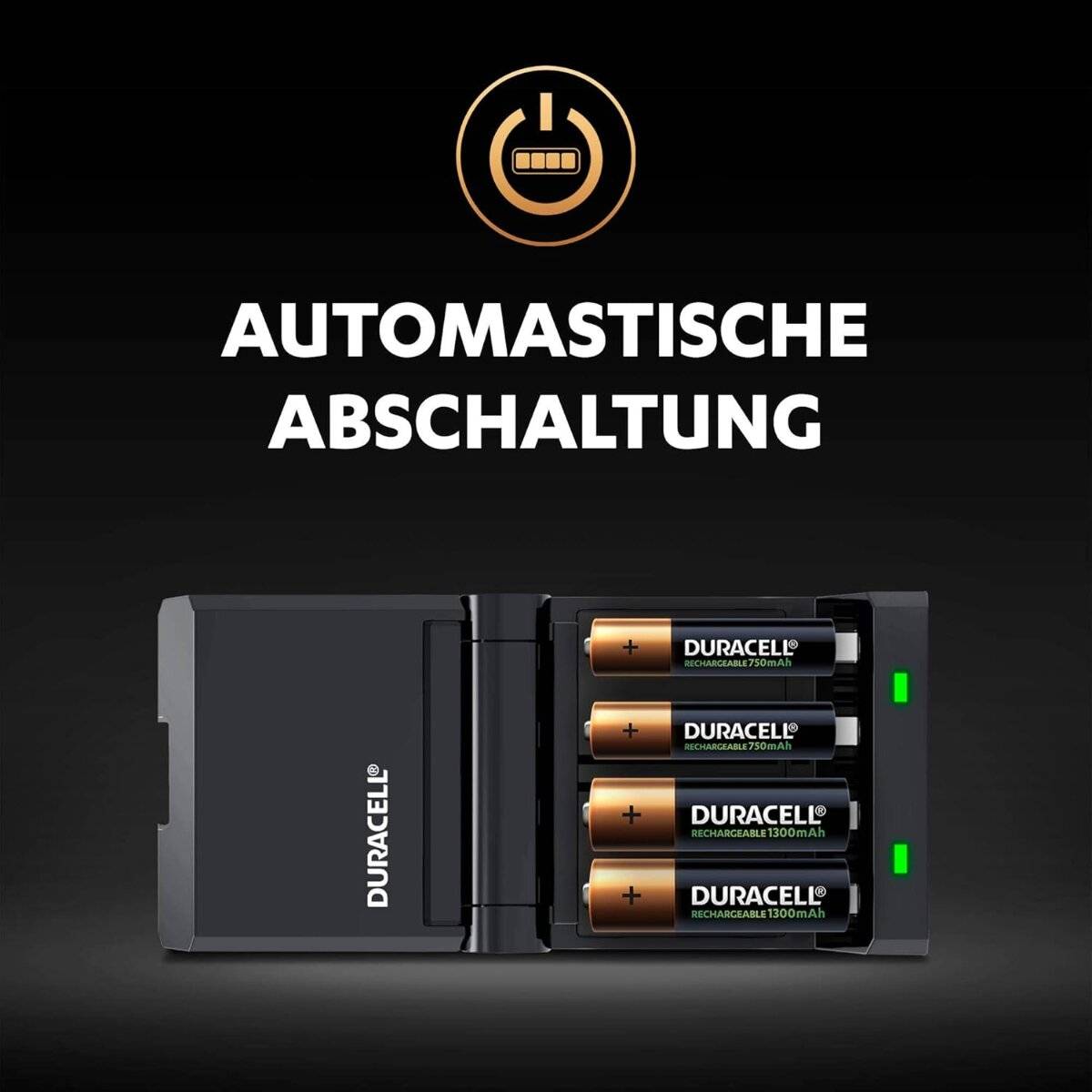 Duracell Schnellladegerät für AA/AAA Akkus inkl. 2× AA & 2× AAA Akkus-3