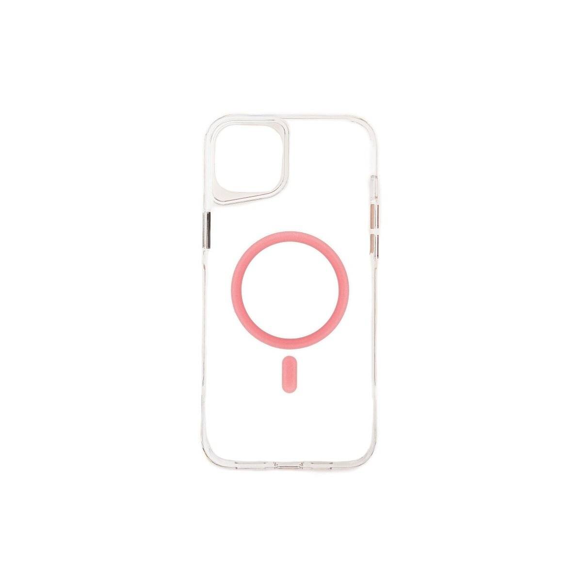 Anti-Shock Handyhülle mit Magnetfunktion Kompatibel mit iPhone 15 Plus Transparent- Rosa-0