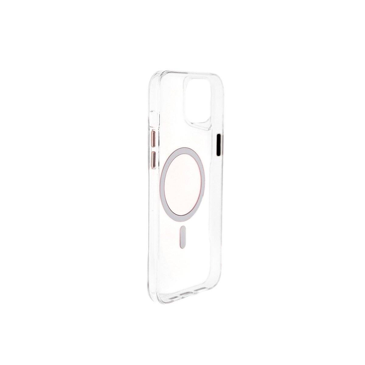 Anti-Shock Handyhülle mit Magnetfunktion Kompatibel mit iPhone 15 Plus Transparent- Rosa-1