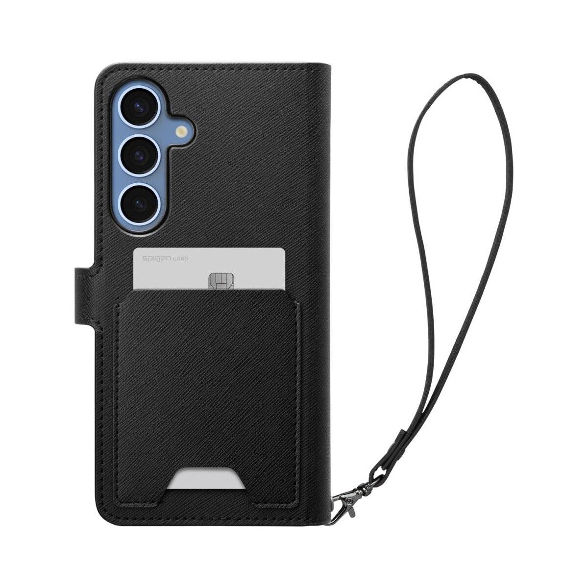 Spigen Wallet S Hülle Kompatibel mit Samsung Galaxy S25 Schwarz-1