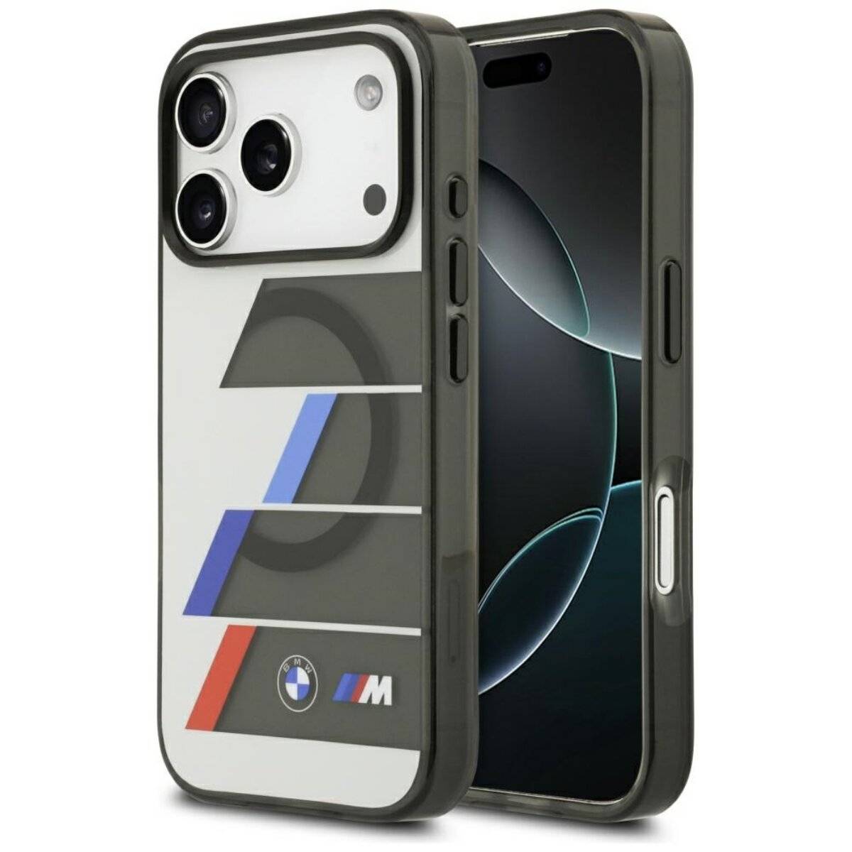 BMW M Tricolor Case kompatibel mit iPhone 17 Pro grau-0