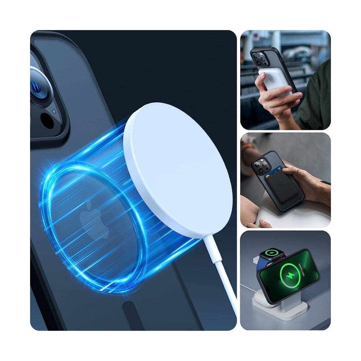 TechProtect MagMat magnetisch Hülle Kompatibel mit iPhone 15 Pro Titan matt-1