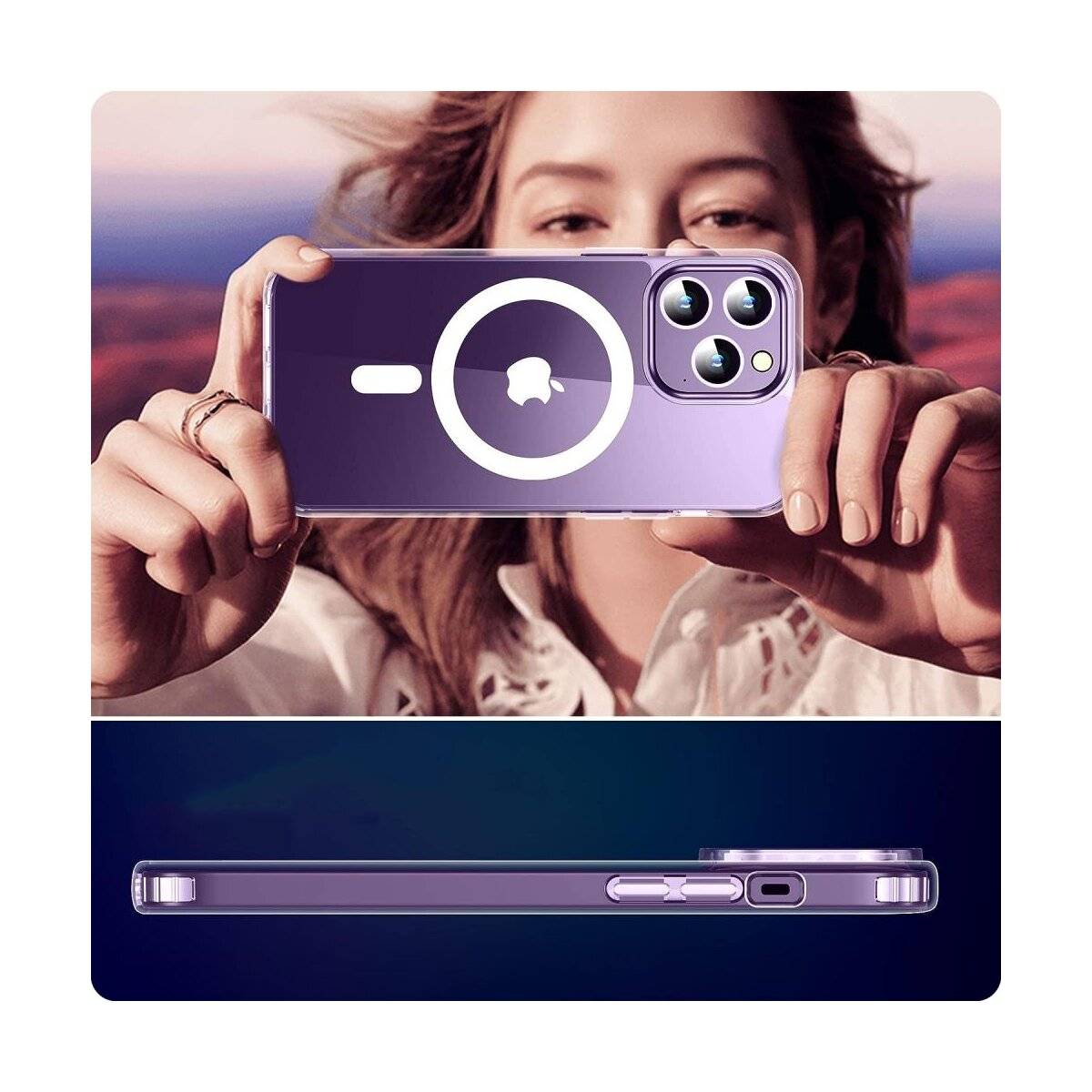 TechProtect FlexAir Hybrid magnetisch Hülle Kompatibel mit iPhone 15 Pro transparent-1