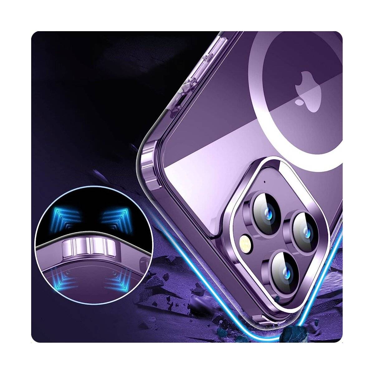 TechProtect FlexAir Hybrid magnetisch Hülle Kompatibel mit iPhone 15 transparent-2