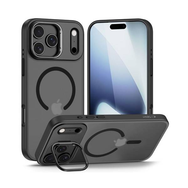Tech-Protect MagStand Handyhülle kompatibel mit iPhone 17 Pro mattschwarz