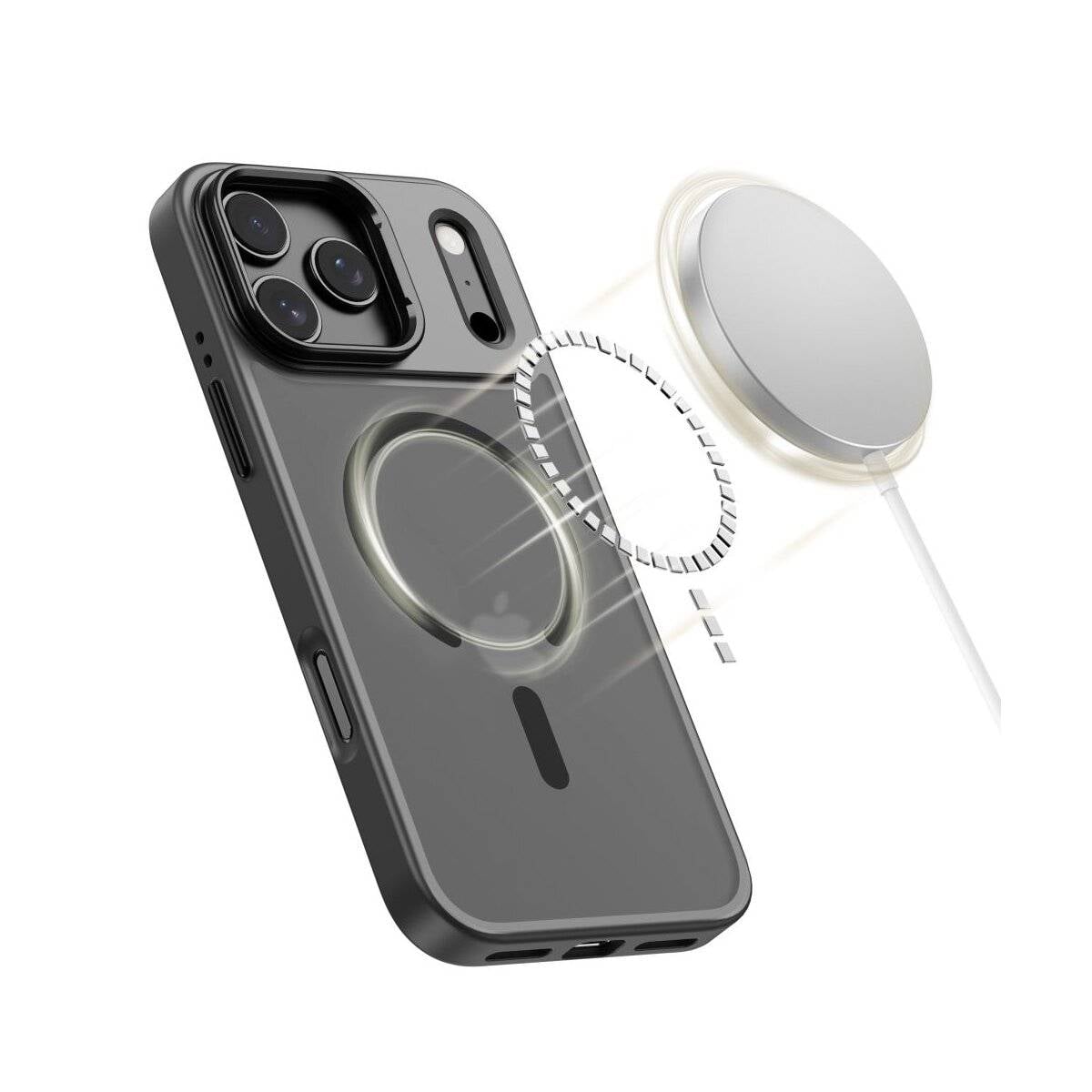 Tech-Protect MagStand Handyhülle kompatibel mit iPhone 17 Pro mattschwarz-1