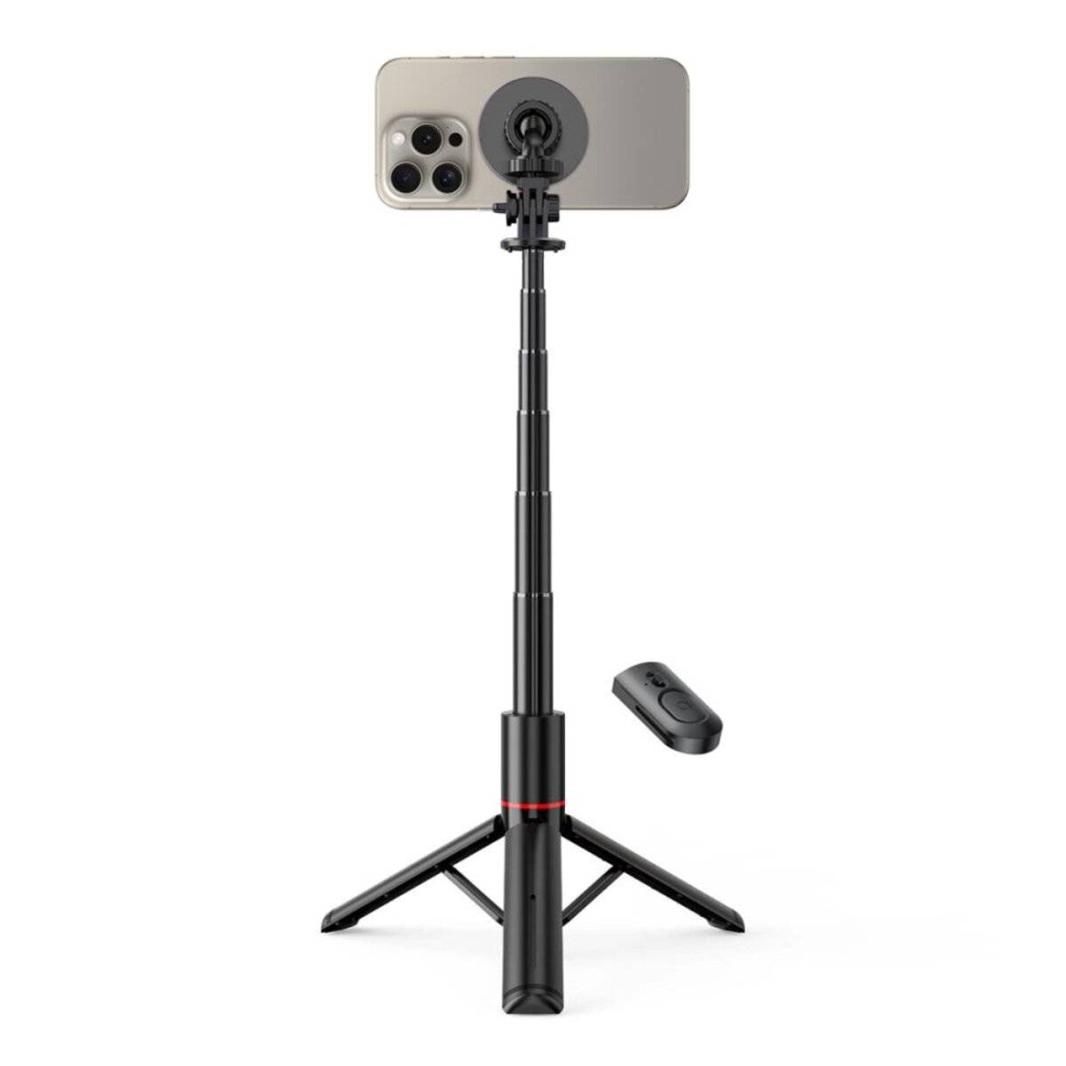 Tech-Protect L06S Bluetooth Selfie-Stick mit MagSafe, Fernbedienung, Stativ bis 82 cm und 360°-Kopf – Schwarz-0