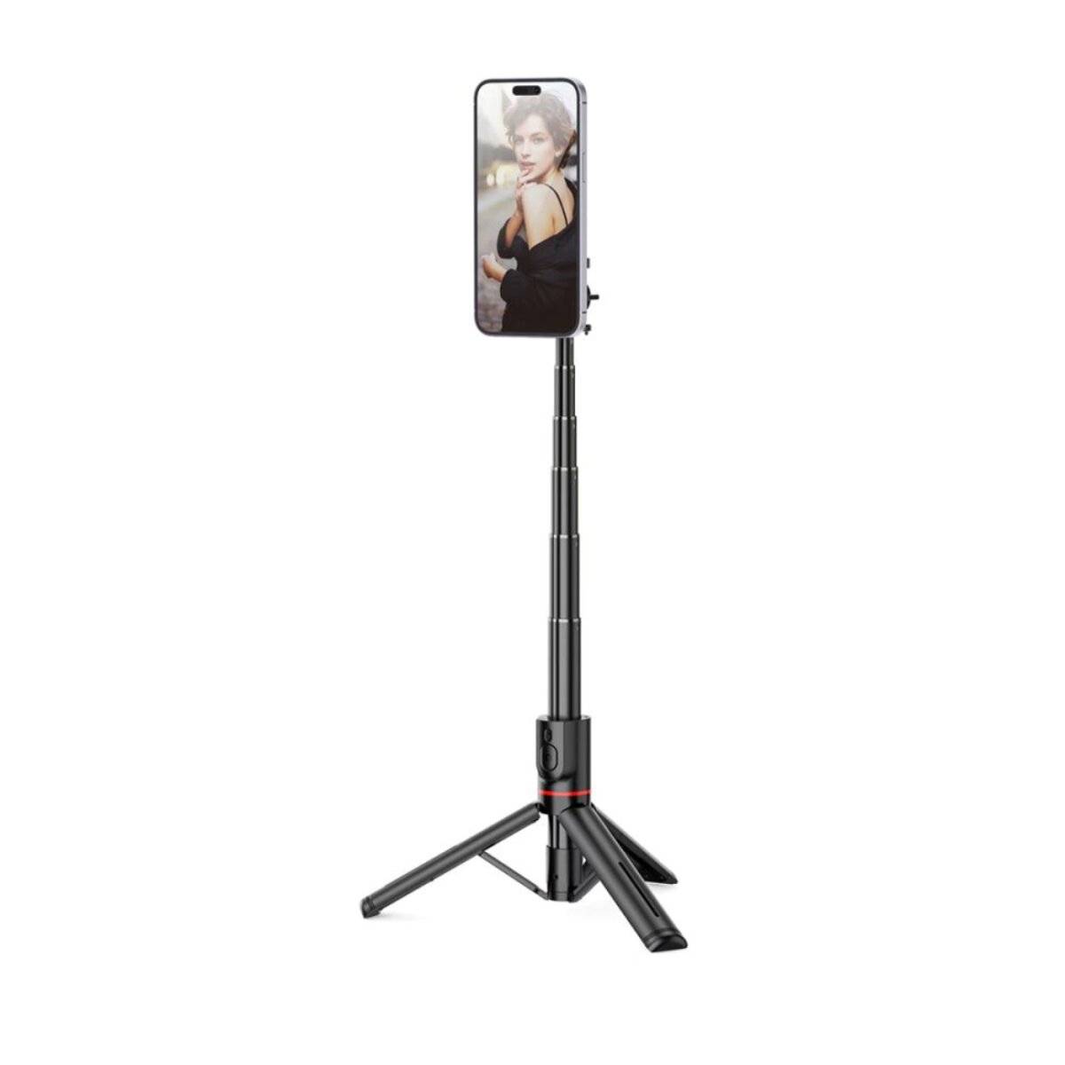 Tech-Protect L06S Bluetooth Selfie-Stick mit MagSafe, Fernbedienung, Stativ bis 82 cm und 360°-Kopf – Schwarz-1