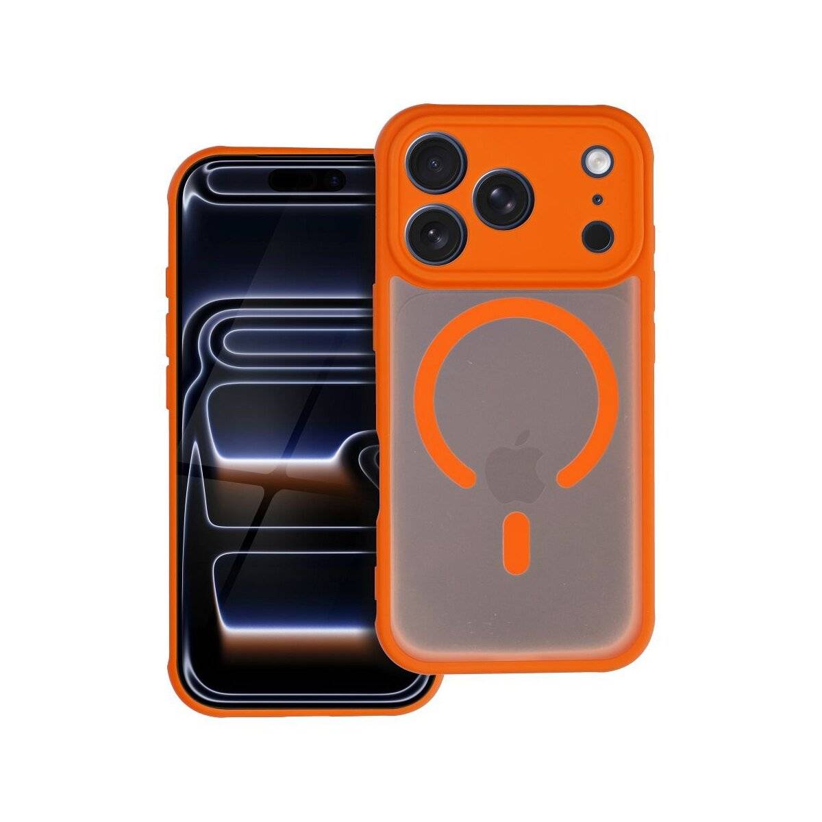 Full Matte Mag Handyhülle Kompatibel mit iPhone 17 Pro hermes orange Magnetisch Matt Schutz Stoßfest-0