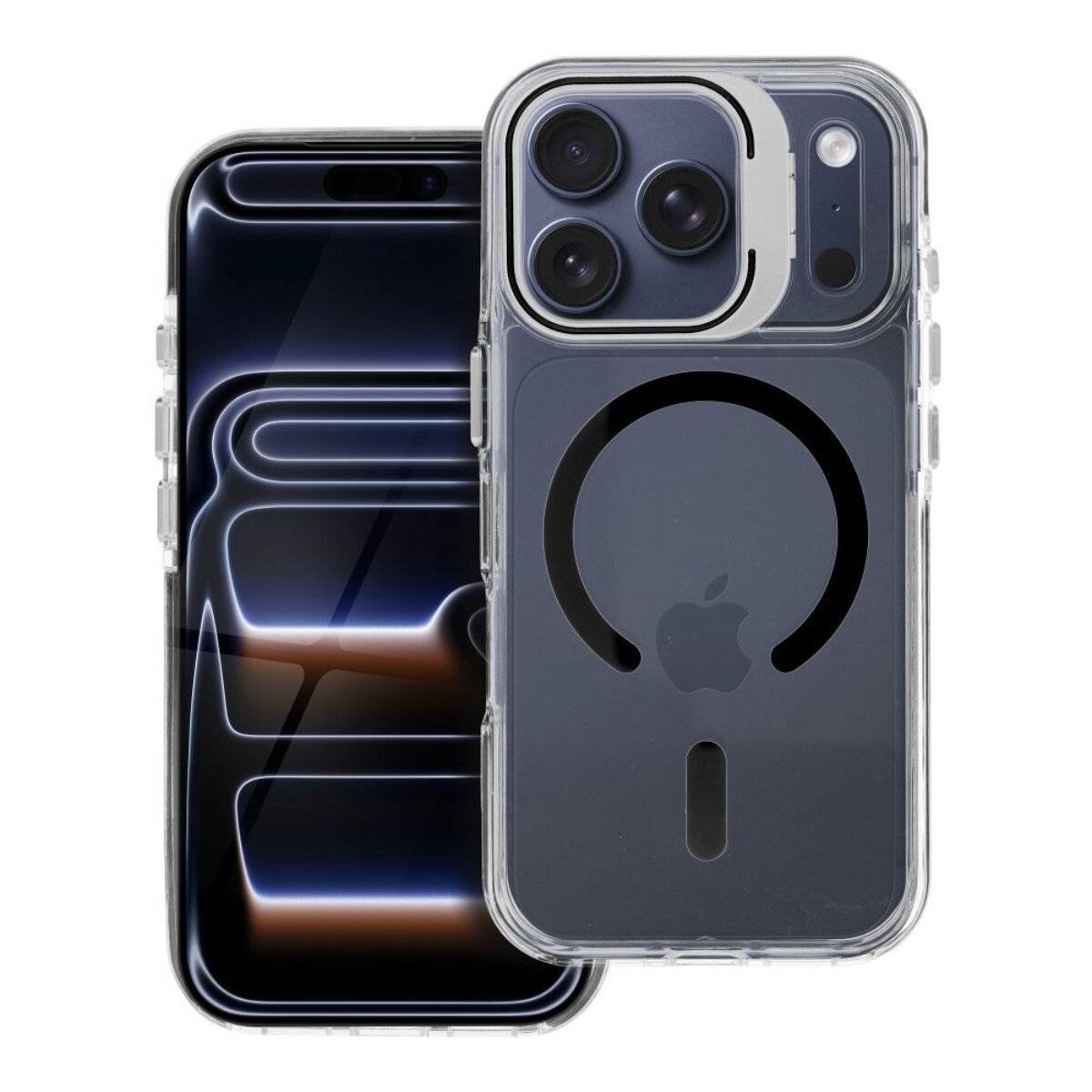 Lens Mag Cover Magnet Hülle Transparent Schwarz Kompatibel mit iPhone 17 Pro Max-0