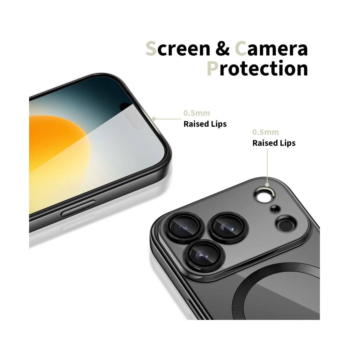 Tech-Protect MagFlex Handyhülle kompatibel mit iPhone 17 Pro transparent schwarz-2