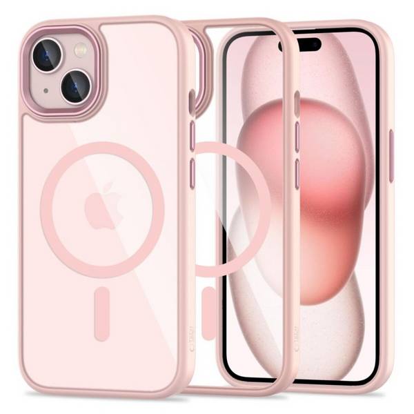 TechProtect MagMat magnetisch Hülle Kompatibel mit iPhone 15 transparentes Rosa